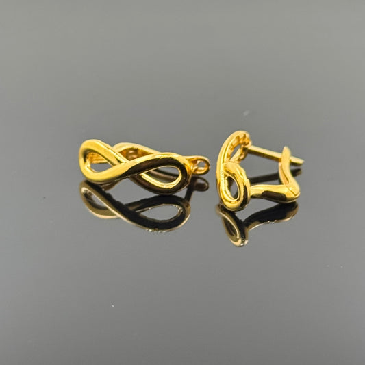 22k Solid Gold Simple Ladies Hoops E68