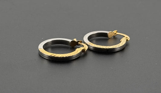 10K Solid Gold Simple Ladies Hoops E695