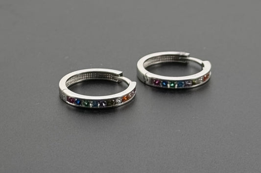 10K Solid Gold Simple Ladies Hoops E698