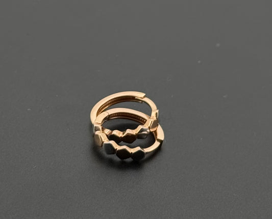 10K Solid Gold Simple Ladies Hoops E706
