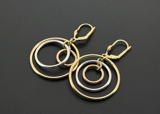 10K Solid Gold Simple Ladies Hoops E708