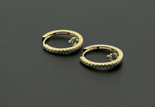 10K Solid Gold Simple Ladies Hoops E713