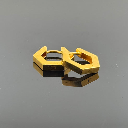 22k Solid Gold Simple Ladies Hoops E73