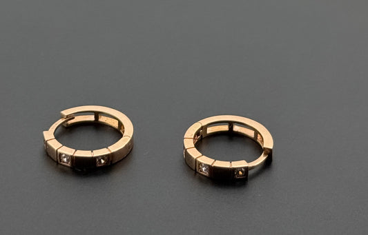 10K Solid Gold Simple Ladies Hoops E734