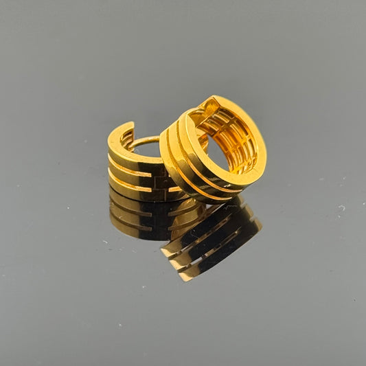 22k Solid Gold Simple Ladies Hoops E74