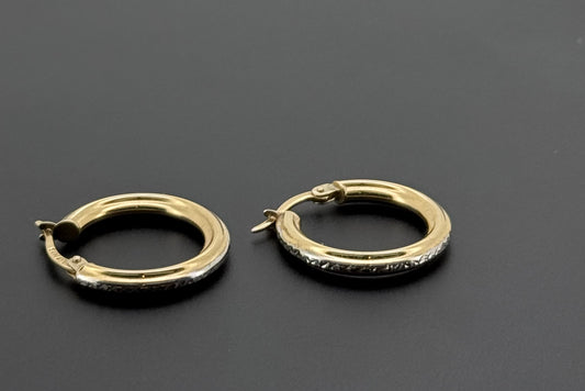 10K Solid Gold Simple Ladies Hoops E747