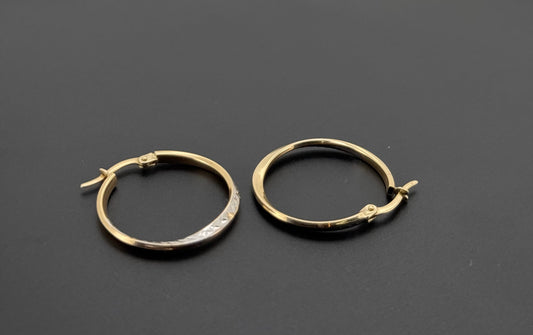 10K Solid Gold Simple Ladies Hoops E748