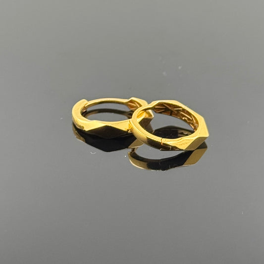 22k Solid Gold Simple Ladies Hoops E76