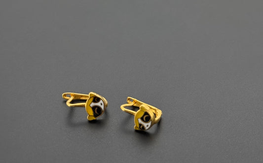 22K Solid Gold Simple Ladies Hoops E767
