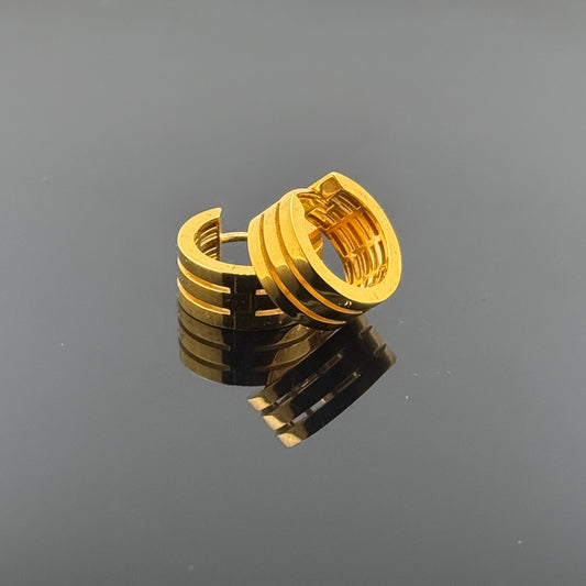 22k Solid Gold Simple Ladies Hoops E77