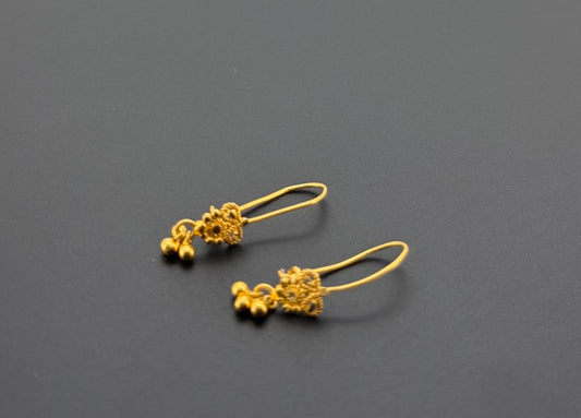 22K Solid Gold Simple Ladies Hoops E770