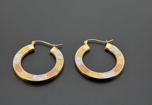 10K Solid Gold Simple Ladies Hoops E778