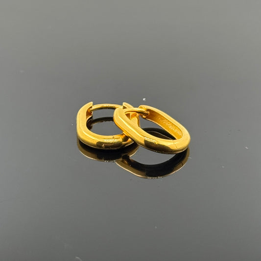 22k Solid Gold Simple Ladies Hoops E78