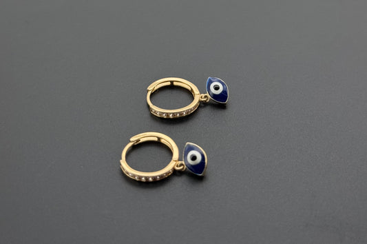 10K Solid Gold Simple Ladies Hoops E786
