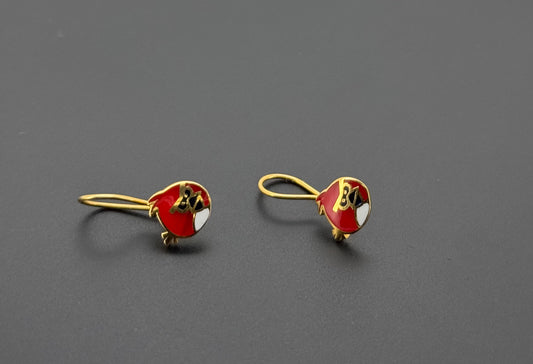 21K Solid Gold Simple Ladies Hoops E791