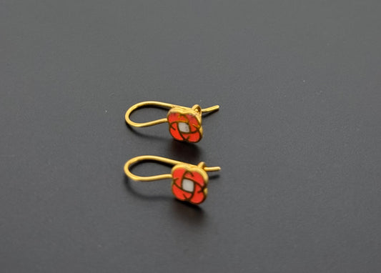 21K Solid Gold Simple Ladies Hoops E795