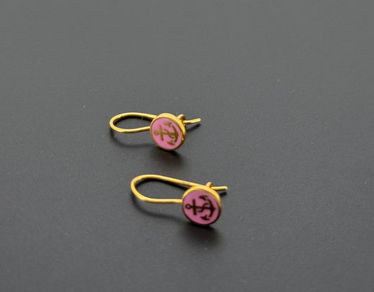 21K Solid Gold Simple Ladies Hoops E796
