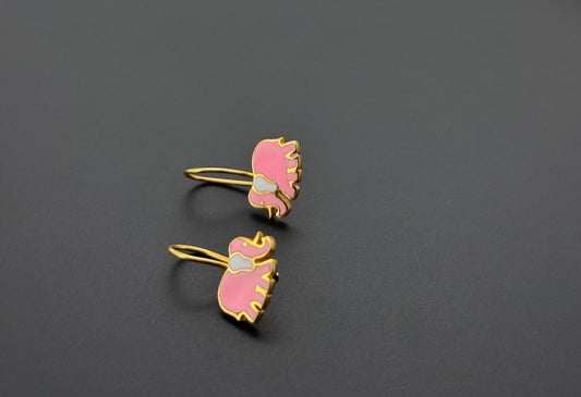 21K Solid Gold Simple Ladies Hoops E797