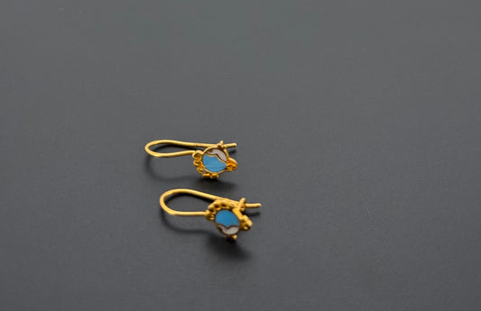21K Solid Gold Simple Ladies Hoops E798
