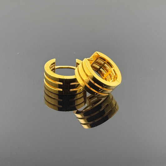 22k Solid Gold Simple Ladies Hoops E80