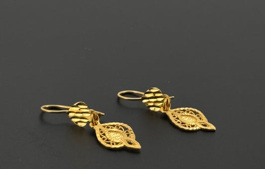 22K Solid Gold Simple Ladies Hoops E800