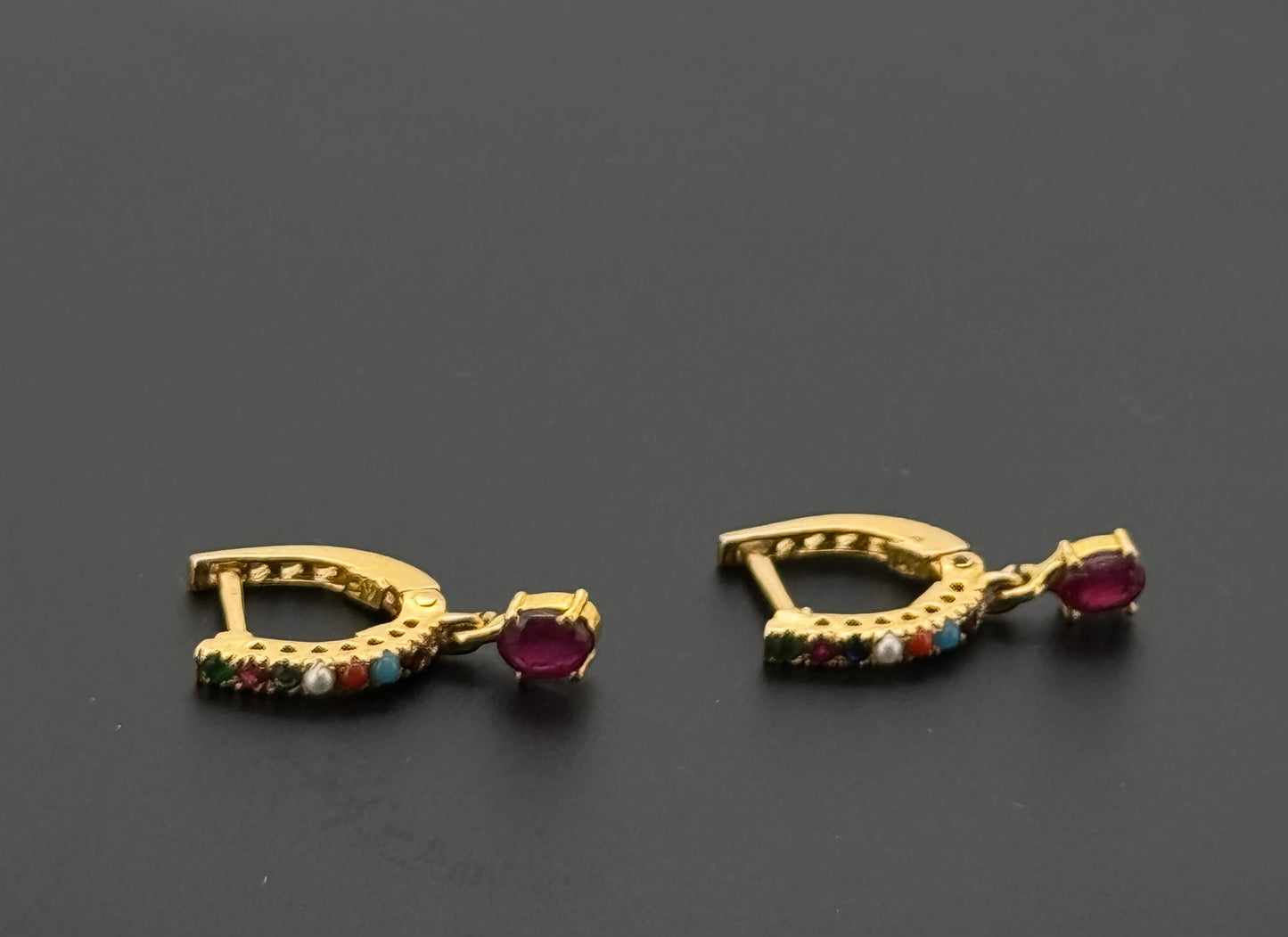 22K Solid Gold Simple Ladies Hoops E817