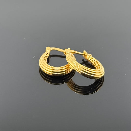 22k Solid Gold Simple Ladies Hoops E82