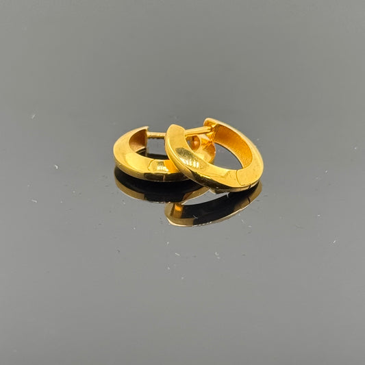 22k Solid Gold Simple Ladies Hoops E83