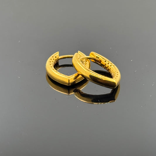 22k Solid Gold Simple Ladies Hoops E84