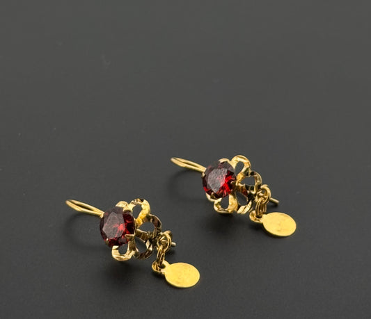 21K Solid Gold Simple Ladies Hoops E853