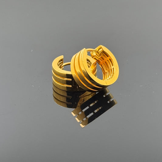 22k Solid Gold Simple Ladies Hoops E86