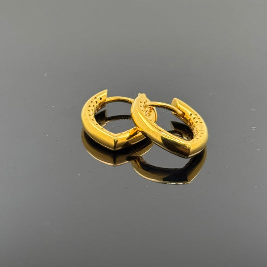 22k Solid Gold Simple Ladies Hoops E88