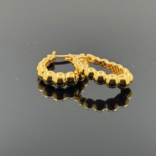 22k Solid Gold Simple Ladies Hoops E92