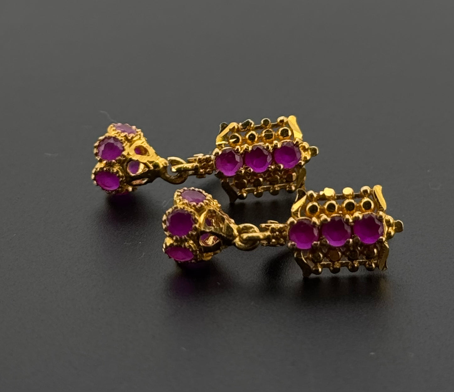 22K Solid Gold Simple Ladies Hoops E922