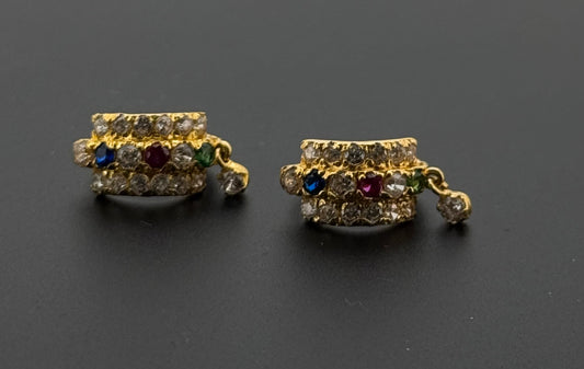 22K Solid Gold Simple Ladies Hoops E931