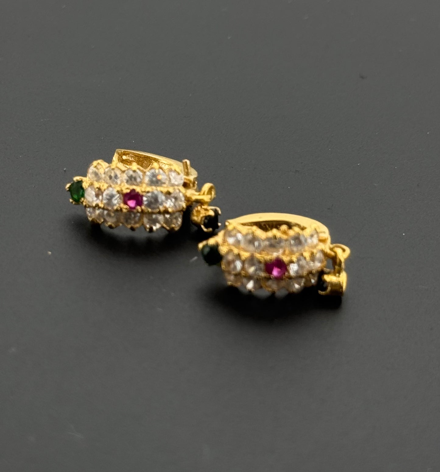 21K Solid Gold Simple Ladies Hoops E943