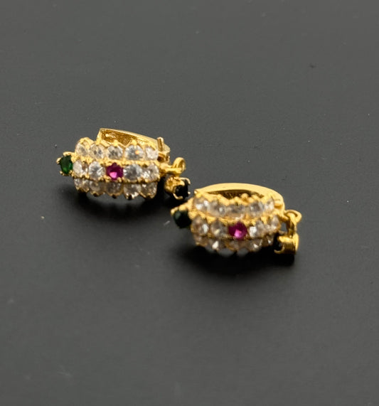 21K Solid Gold Simple Ladies Hoops E943