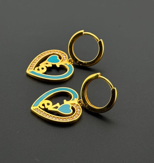 21K Solid Gold Simple Ladies Hoops E944