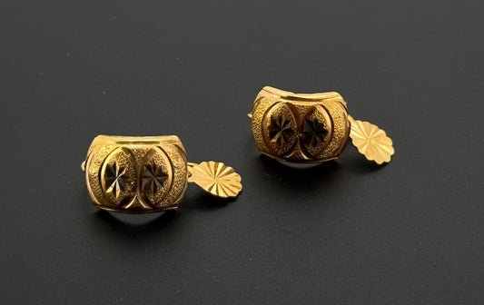 18k Solid Gold Simple Ladies Hoops E955