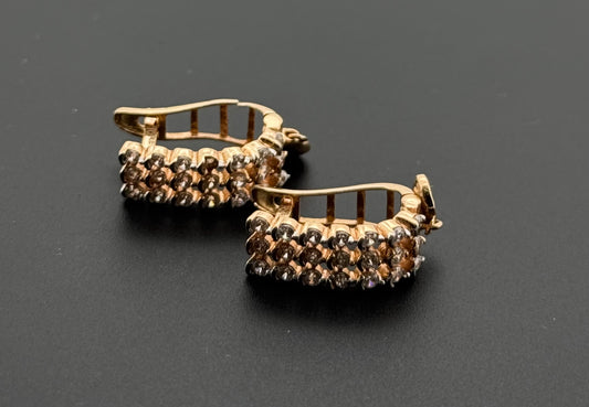 18k Solid Gold Simple Ladies Hoops E956