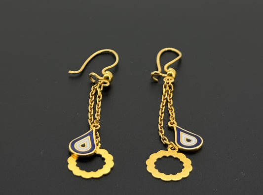 21k Solid Gold Simple Ladies Hoops E963