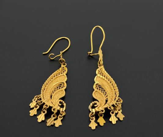 21k Solid Gold Simple Ladies Hoops E968