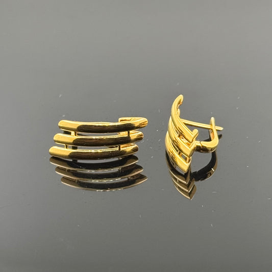 22k Solid Gold Simple Ladies Hoops E97