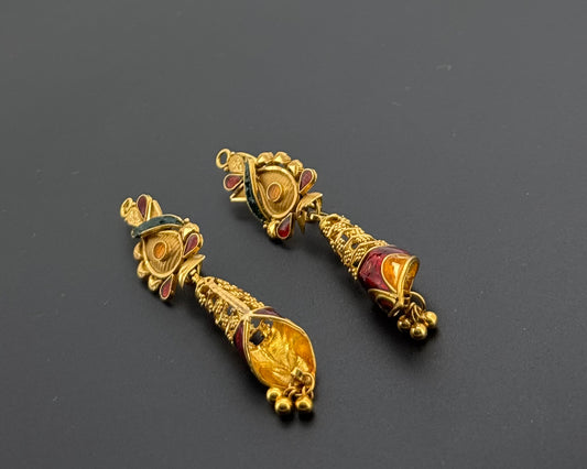 18k Solid Gold Simple Ladies Hoops E973
