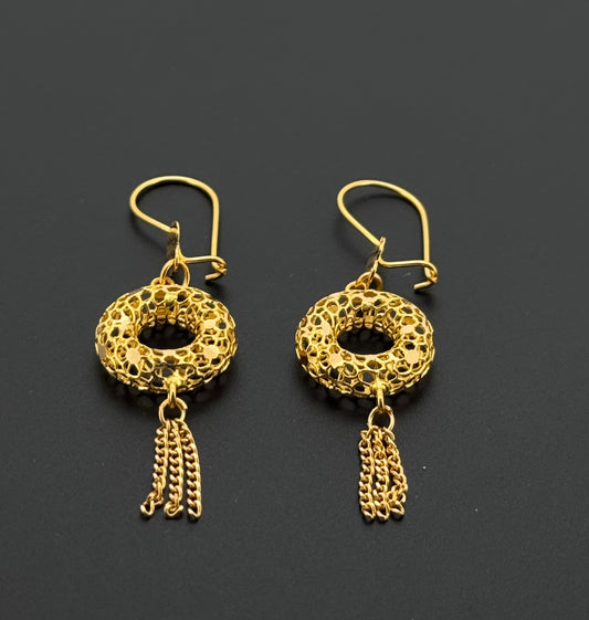 22k Solid Gold Simple Ladies Hoops E982