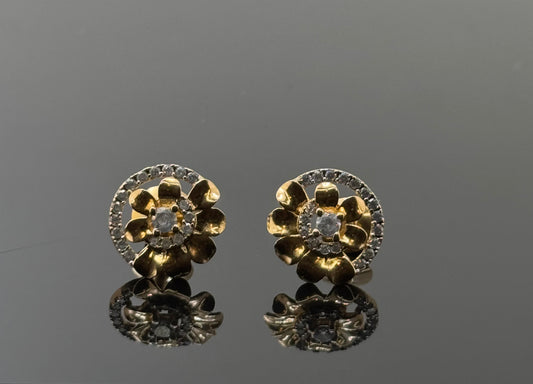 22K Solid Gold Fancy Studs ES109
