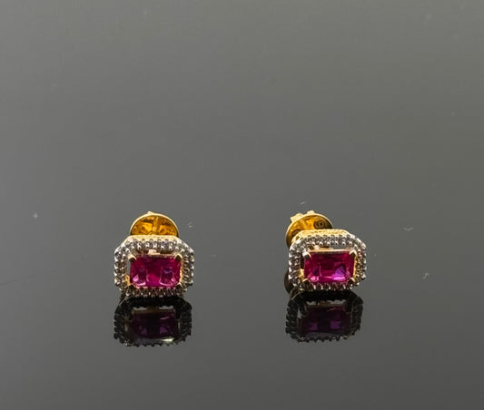 22K Solid Gold Fancy Studs ES131