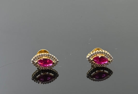 22K Solid Gold Fancy Studs ES133