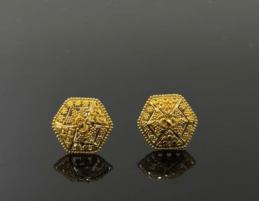 22K Solid Gold Fancy Studs ES156