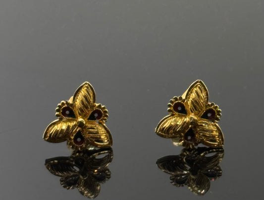 21K Solid Gold Fancy Studs ES166